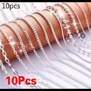 5/10/20pcs Mix 10 Styles Random 18 Genuine 925
Silver Link Necklace Set.